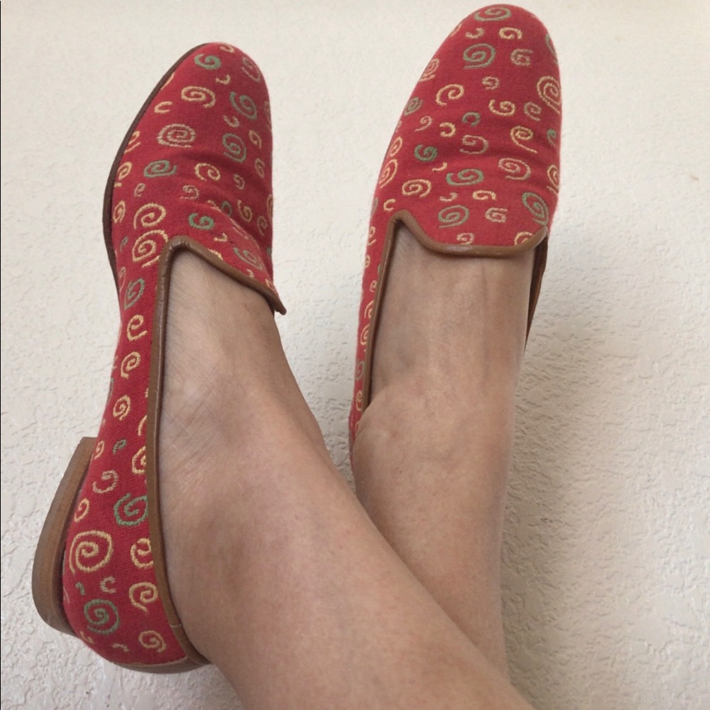Vintage jacquard fabric loafer